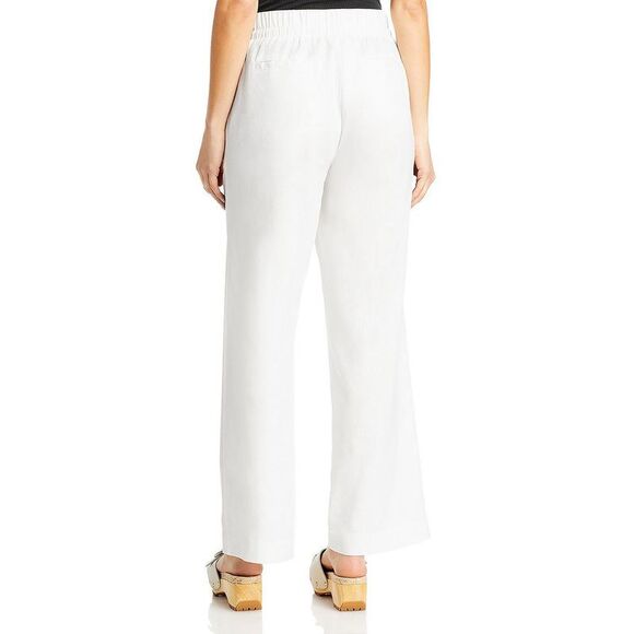 Single Thread Womens Ivory Linen Drawstring Straight Leg Pants NWOT - Picture 2 of 3